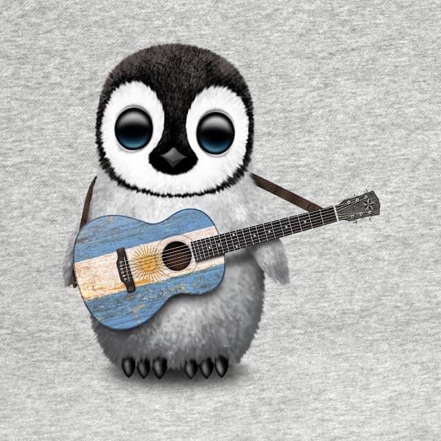 Baby Penguin Playing Argentine Flag Guitar by jeffbartels